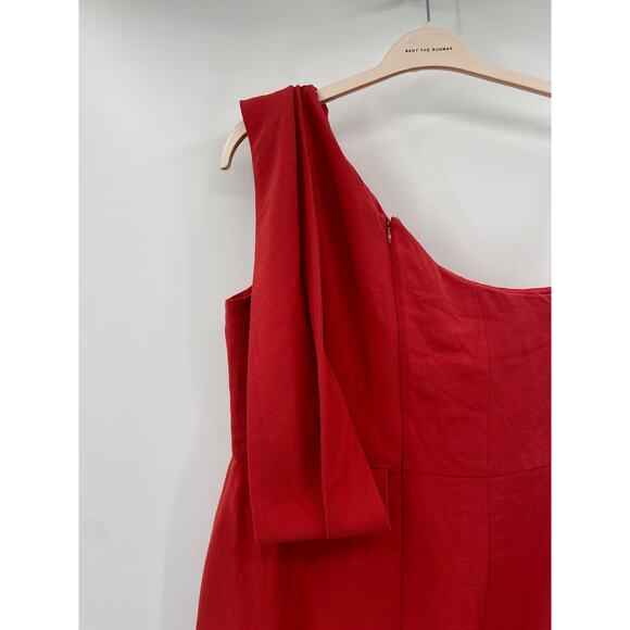 C/MEO Collective Fragment Solid Red One Shoulder Slit Cocktail Gown Size 8 - Picture 6 of 7